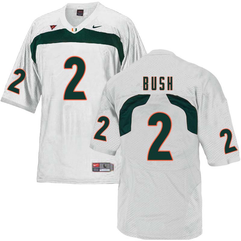 Nike Miami Hurricanes #2 Deon Bush College Football Jerseys Sale-White - Click Image to Close